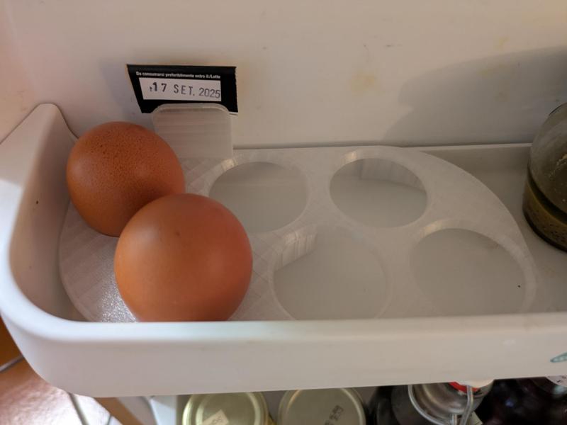 Fridge egg holder with expiration date
