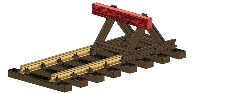 Buffer stop for 45 mm track