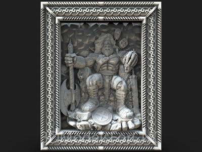 3D Model STL File for CNC Router Laser & 3D Printer Mighty Viking Warrior