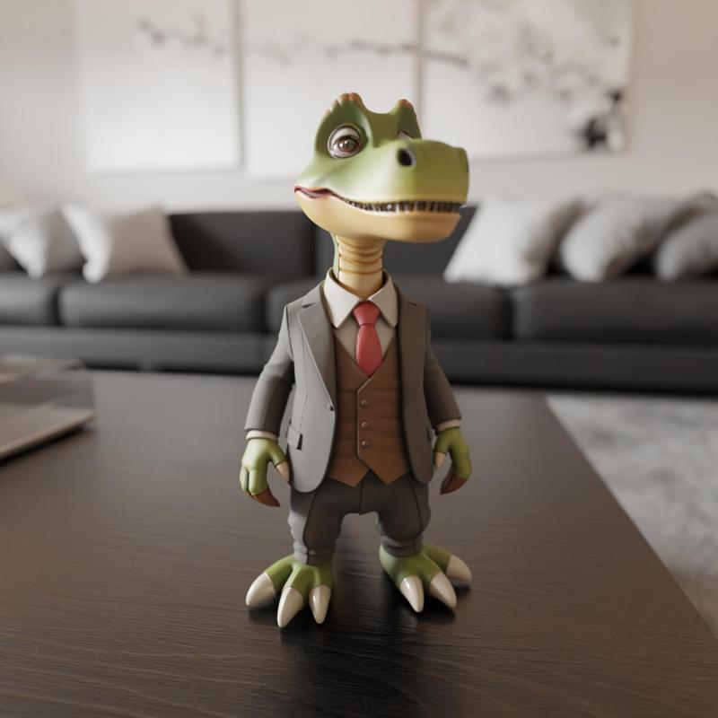 dinosaur in suit