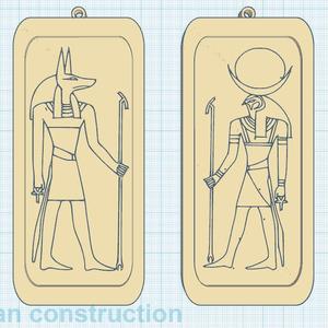 Anubis and Ra, Gods of Egypt