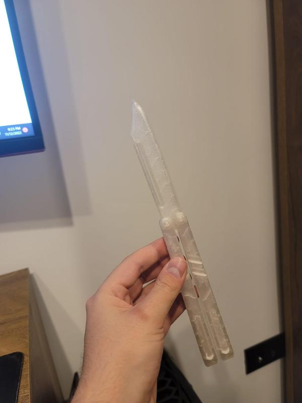 Butterfly knife for training
