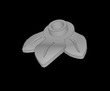 Lego Compatible (32607.dat) Plate  1 x  1 Round with  3 Leaves