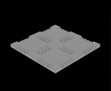 Lego Compatible (69958.dat) Plate 16 x 16 x  0.667 with Cutouts and Recessed Studs