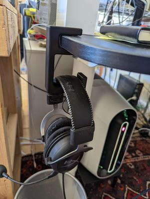 Simple Headphone Hanger for Edge of Desk