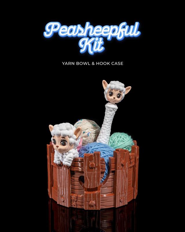 Peasheepful Kit Yarn Bowl and Hook Case