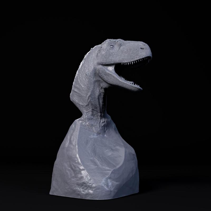 Rajasaurus bust - pre supported