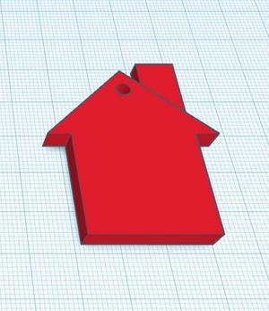House shaped keychain