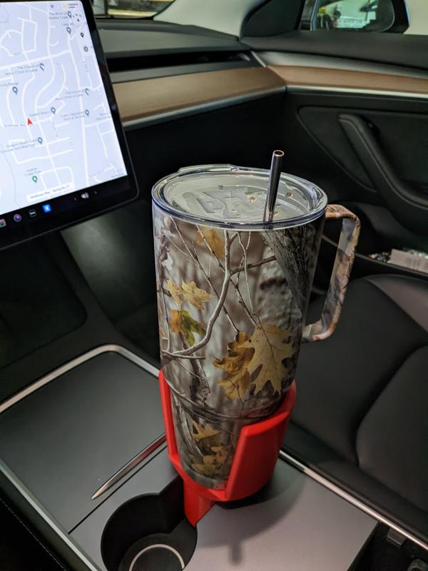 Tesla Model 3 cup holder adapter for XPAC 64oz tumbler