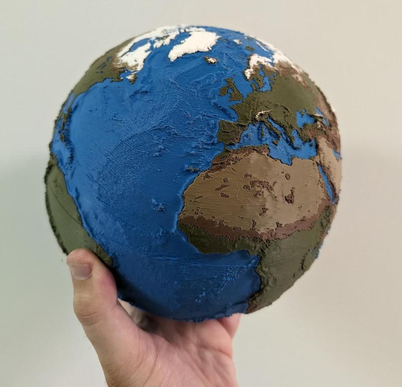 5-Color Topographic Earth Globe