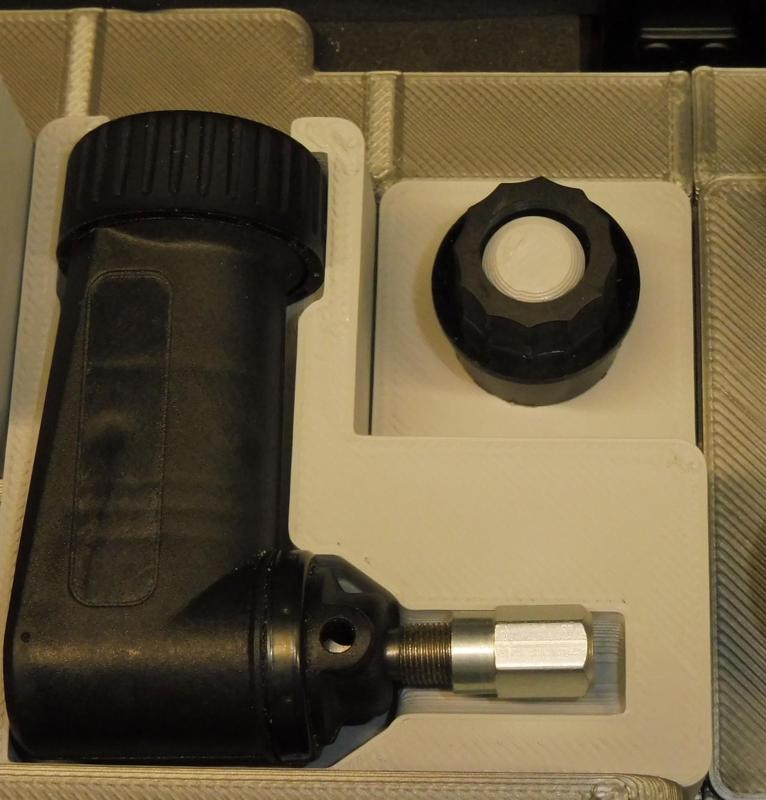 Gridfinity holder for Dremel right angle attachment mount nut