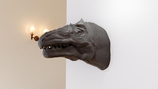 allosaurus dinosaur head wall mount stl