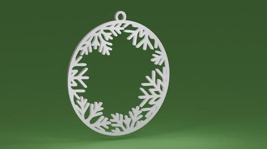 Lots of Snowflakes inside a bauble (Christmas tree ornament)