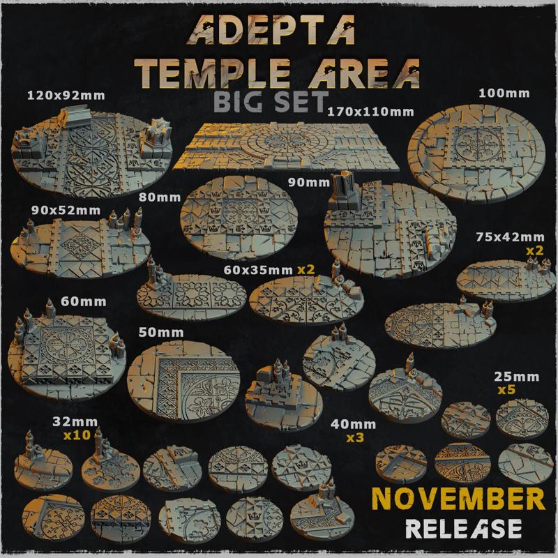 Adepta Temple Area - Bases & Toppers (Big Set+)