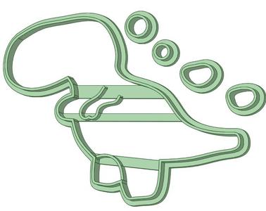 Dino 1 fondant cookie cutter