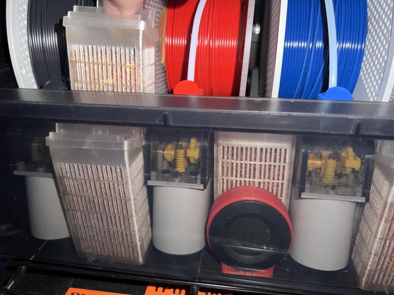 v4.2 bambu ams dryer desiccant pods for AMS hydra 2 rows NO SUPPORT Hygrometer Thermometer Humidity Stand