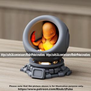 Charmander in healing machine pods (EASY PRINT NO SUPPORT)
