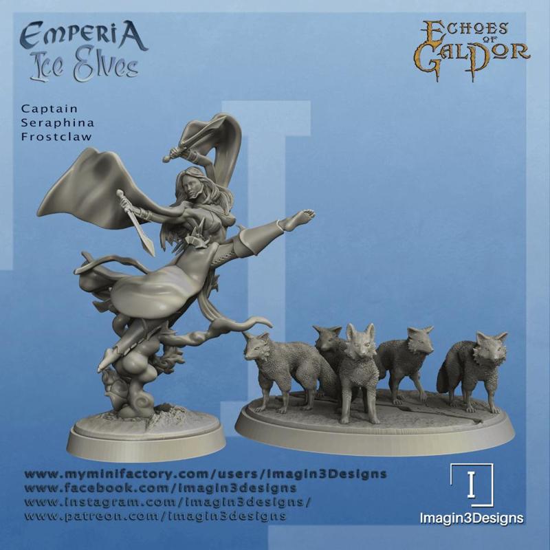 Captain Seraphina Frostclaw with Arctic Foxes