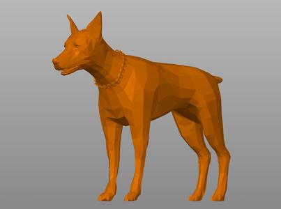 Doberman with a chain