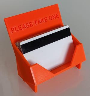Card holder with PLEASE TAKE ONE notice