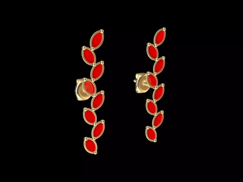 contemporary Marquise leaf earrings