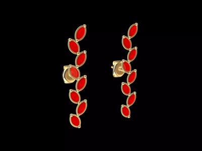contemporary Marquise leaf earrings