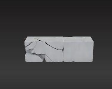 Gritty Urban Wreckage Barrier STL - Fractured Concrete Scenery for Dystopian Tabletop Gaming