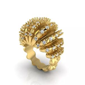 Crystal Fern Cocktail Ring Bottega Veneta