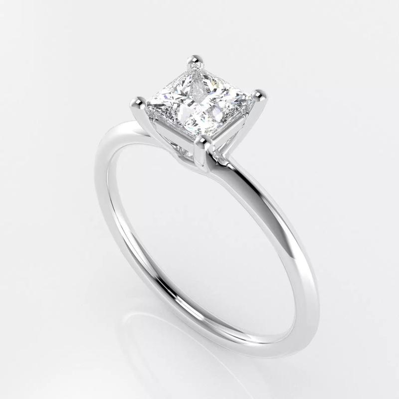 Classic Solitaire Ring - 4-5 mm Princess cut - 50 ct points