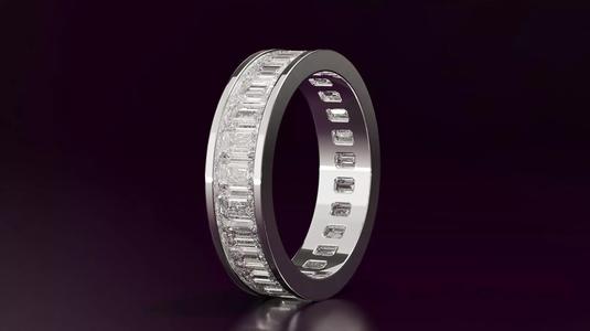 Channel Set Emerald Eternity Ring 3725CT EU54