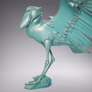 Shoebill statue of bird in turquoise