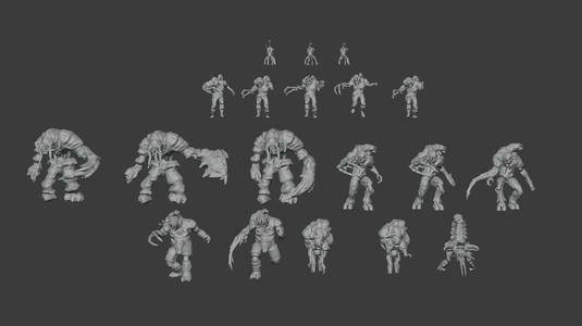 Halo- Flood full set; carrier, elite, brute, ranged, human, infection and tank