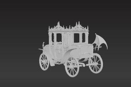 Gothic Horse-Drawn Carriage - Vampire Taxi Model