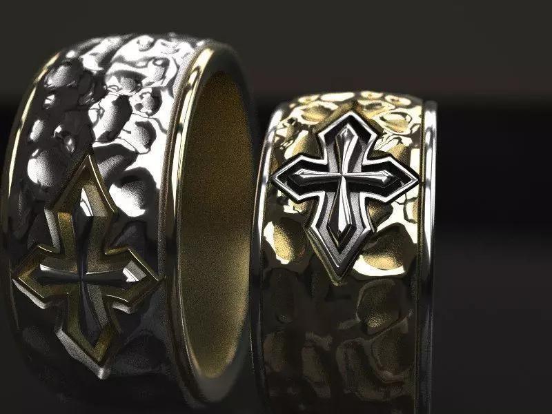 Cross forged wedding ring - original