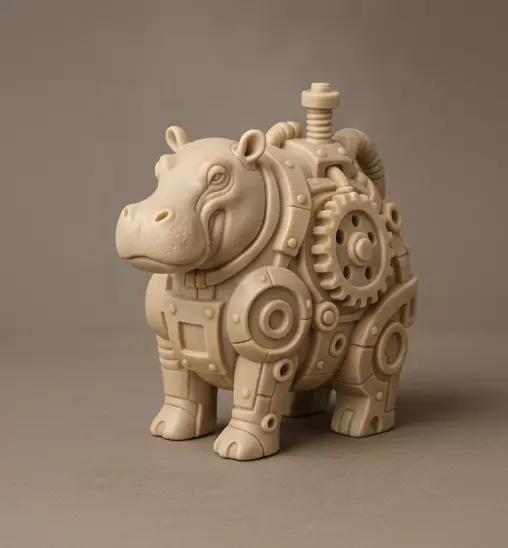 Industrial Hippo Sculpture