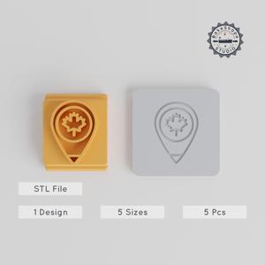 Location Stamp Tile, 5 Sizes Set, Perfect for Clay & Cookies, Ideal for Maps & Geo-Themed Projects
