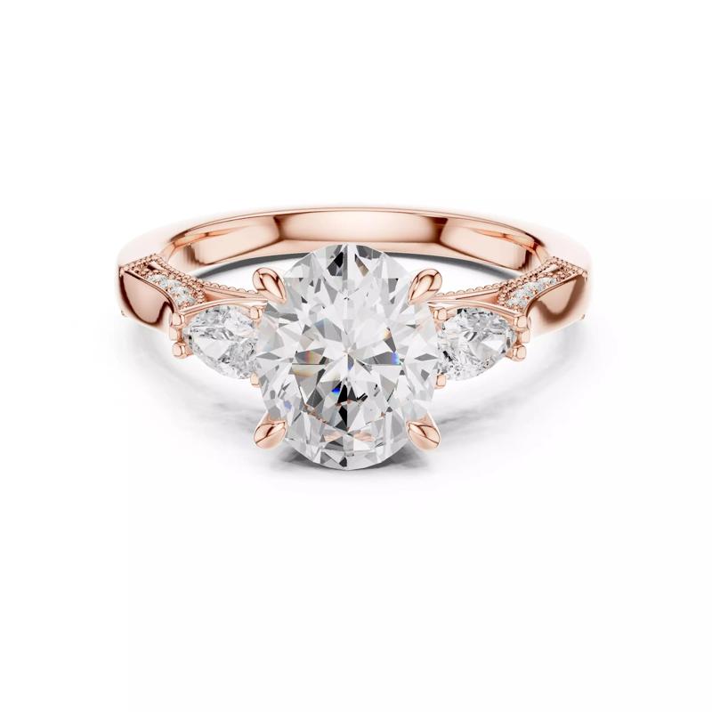 Oval and Pear Diamond Engagement Wedding Ring 3DM STL Video