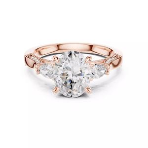 Oval and Pear Diamond Engagement Wedding Ring 3DM STL Video