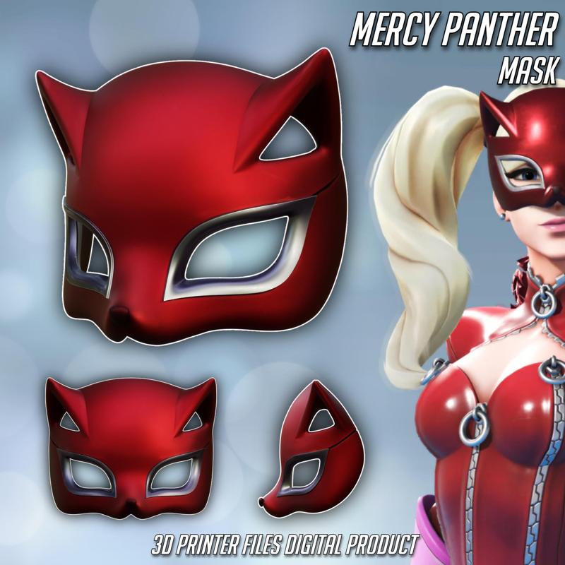 Mercy Panther Cosplay Mask OverWatch 2 Persona Collaboration
