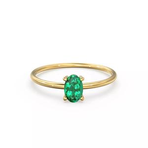 Oval Cut Diamond Gold Engagement Ring Solitaire Zircon Band