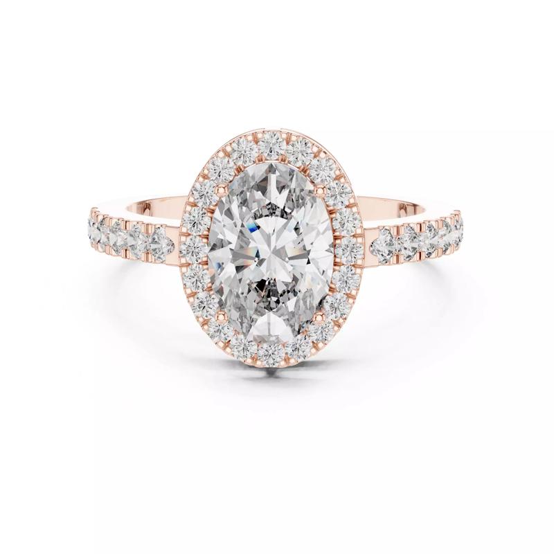 Oval Cut Halo Diamond Engagement Wedding Ring 3DM STL Video