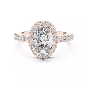 Oval Cut Halo Diamond Engagement Wedding Ring 3DM STL Video