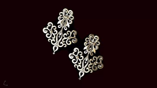 ORNAMENT DIAMOND EARRINGS STL VERIFIED