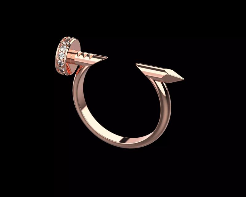 Nail Ring In The Finger with gems 17 Size N103