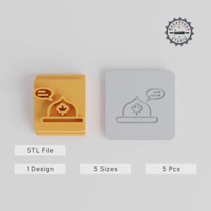 Hat Stamp Tile Set, 5 Sizes 20-40mm, Perfect for Clay, Cookies & Fondant
