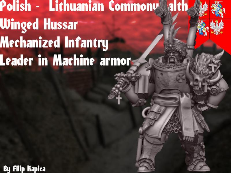 Trench War - Winged Hussar Leader Longinus in Mecha Armor Polish Lithuenian Commonwealth