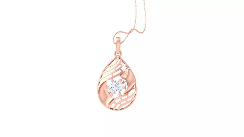 Women solitaire mesh pendant 3dm stl obj gltf mtl 3mf glb