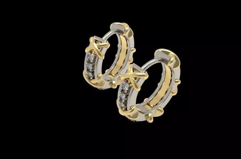 Sixteen Stone Hoop Earring