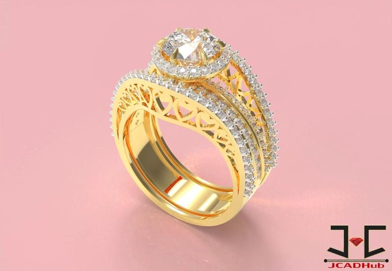 0219 - Solitaire Cocktail Ring - JCADHub
