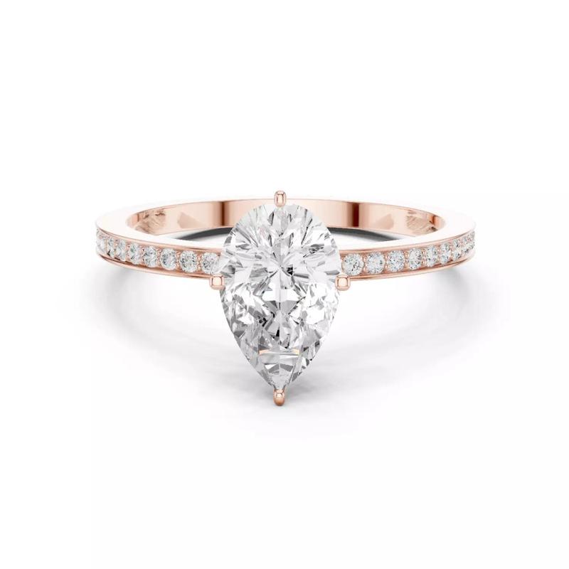 1CT Pear Diamond Engagement Wedding Ring 3DM STL Video